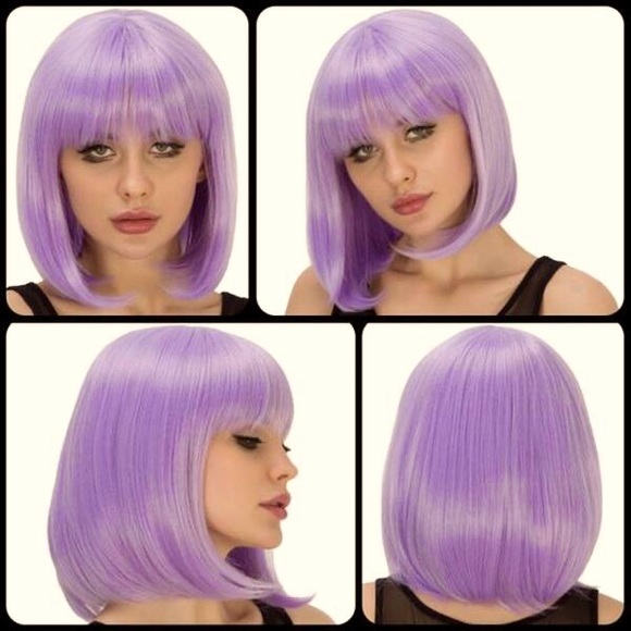 eNelicor Other - 🪻Lavender/Lilac Wig Short with Bangs